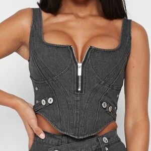 Maniere De Voir jean zip up top